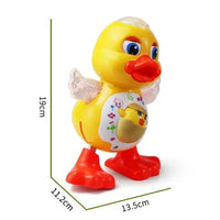 Jouet bébé canard jaune dansant musical et lumineux 19cm - Peluche interactive éducative avec lumières et mélodies pour éveil bébé