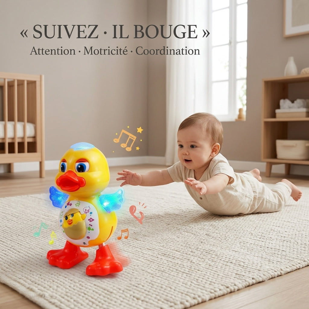Puis il part, et bébé part derrière.
