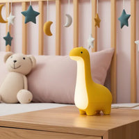 Veilleuse dinosaure bébé jaune rechargeable avec éclairage LED doux et chaleureux