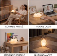 🐘 Veilleuse Bébé Éléphant – Lampe LED Tactile pour des Nuits Sereines
