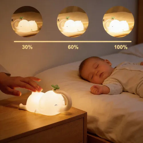 Veilleuse LED bébé utilisée pour un change nocturne avec lumière tamisée